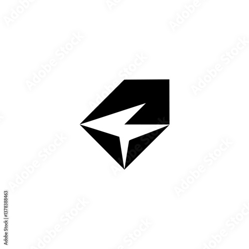 Free Download Geometric Arrow Logo Design, Abstract Icon on White, Minimalist Brand Identity - GFXLoad