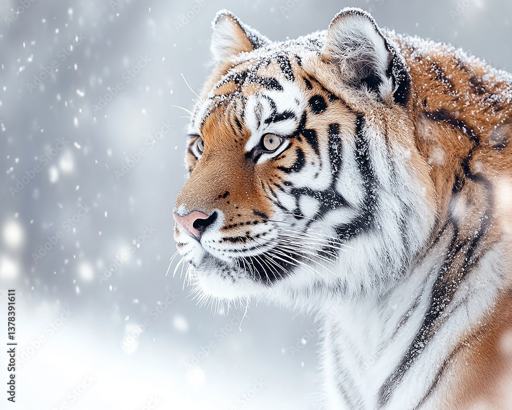 Obraz premium Tiger close-up, fierce tiger,