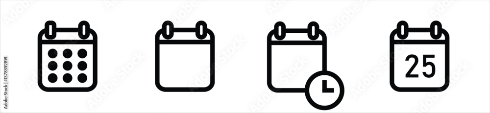 Calendar icons set. Calender symbol. Calendar vector icon. Deadline. Date. Time Calendar icons set. Calender symbol. Calendar vector icon. Deadline. Date. Time