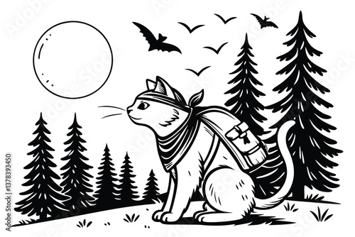 Adventure Cat, Backpacking Feline Exploring the Wild