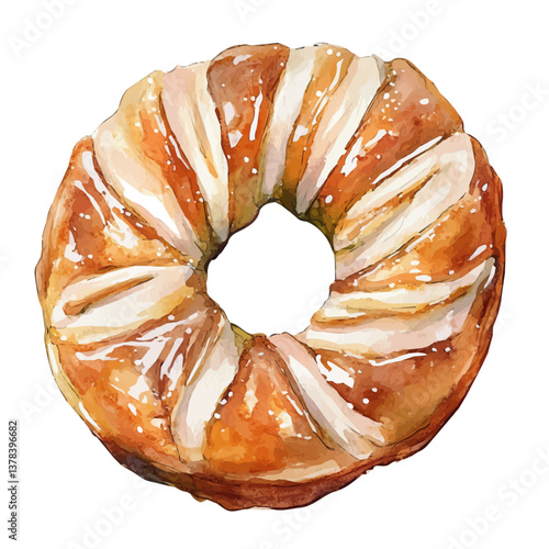 A watercolor vector painting of Kringle, isolated on a white background.


