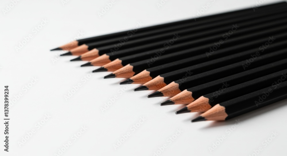 Fototapeta premium Black Pencils in a Row