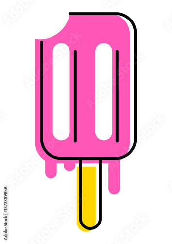 Illustration of ice cream. Summer image for holiday or vacation.