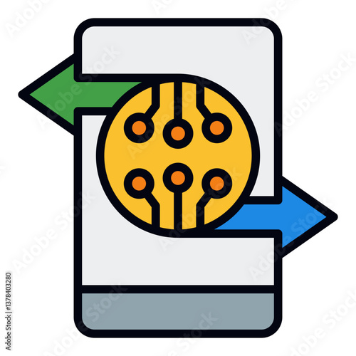 Tokenized Transactions Icon. Digital security symbol. Encrypted financial data and fintech protection - stock vector