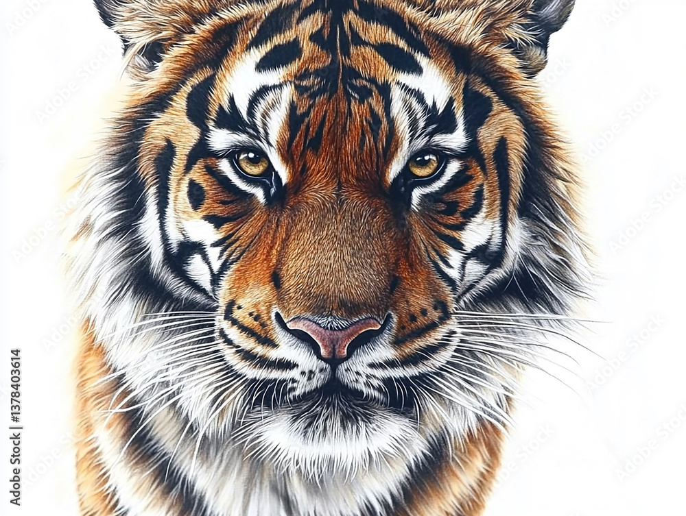 Naklejka premium Tiger close-up, fierce tiger,