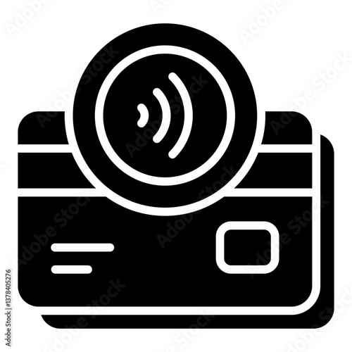 Smart Card Payment Icon. Chip-based transaction symbol. Secure contactless banking and fintech innovation - stock vector
