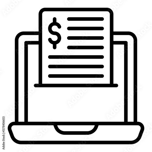 Paperless Statements Icon. Online financial record symbol. Digital banking and eco-friendly finance - stock vector