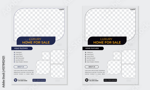 Real State Business Flyer Design, Home Selling Flyer Design, Advertising Marketing Leaflet Presentation Layout Vector Print 