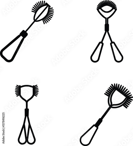 Eyelash curler silhouette illustration.