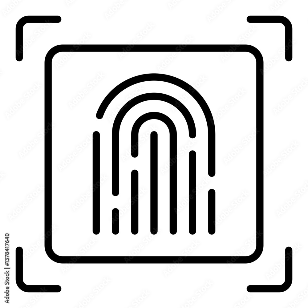 Fingerprint Icon. Biometric security symbol. Digital authentication and secure transactions - stock vector Fingerprint Icon. Biometric security symbol. Digital authentication and secure transactions - stock vector