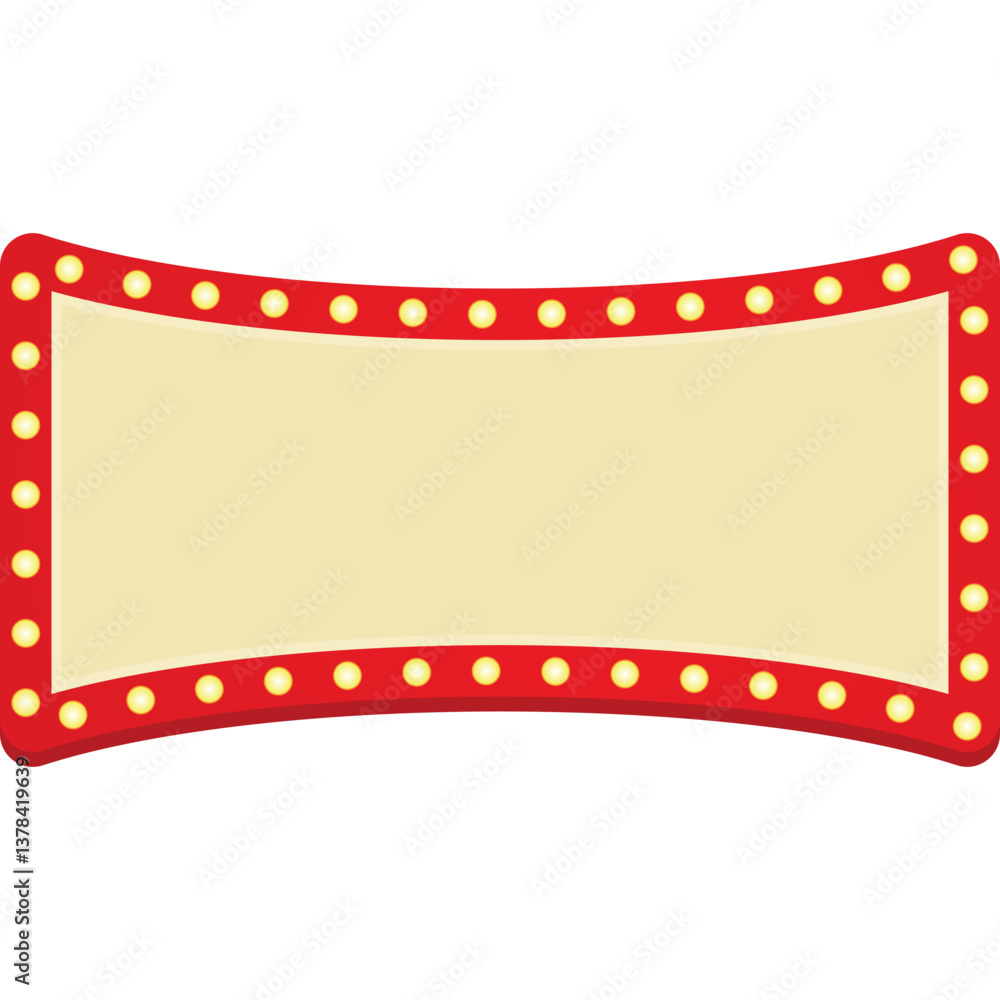 Fototapeta premium Red Retro Vintage Cinema Theater Sign
