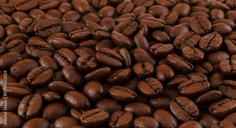 Fototapeta premium Roasted Coffee Beans Close-Up Texture