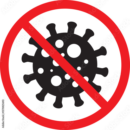symbol of prohibition against viruses or bacteria.