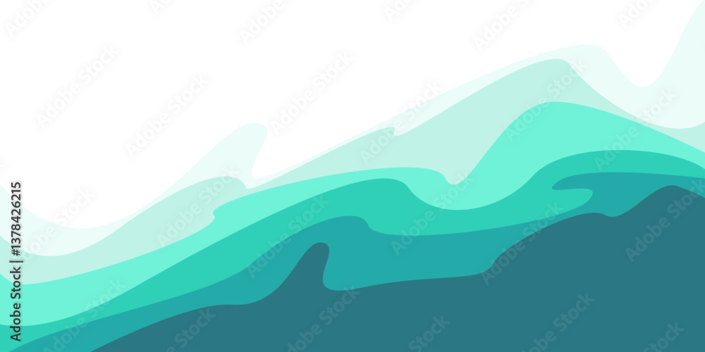 Sea waves layered vector background illustration and sea beach vector illustration. Sea waves layered vector background illustration and sea beach vector illustration.