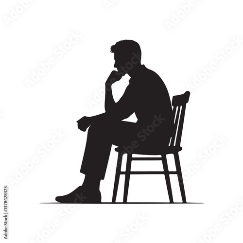 silhouette of a man thinking