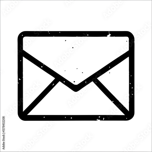 Outline of an envelope icon on a white background  