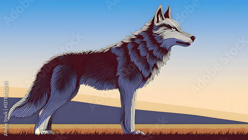 Vector Wolf. Vector drawing of animal life. This is not a trace, but a digital drawing based on my sketches.