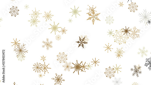 Magical Snowfall: Brilliant 3D Illustration Showcasing Descending Christmas Snowflakes
