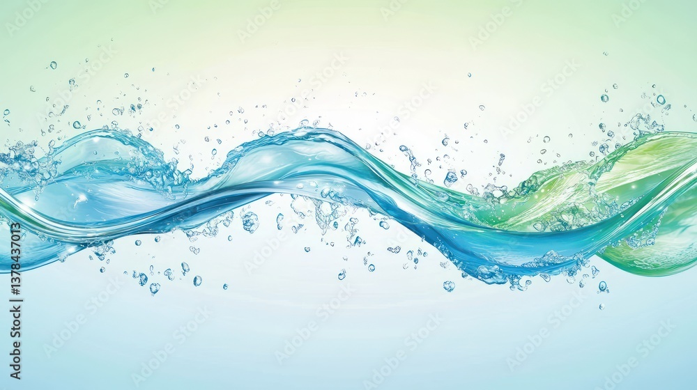 Flowing water waves, light teal, soft background Flowing water waves, light teal, soft background