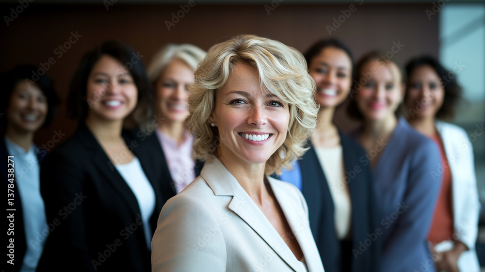 Obraz premium A group of business people smiling and looking at the camera