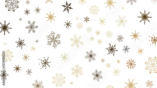 Winter Snow Symphony: Captivating 3D Illustration of Descending Snowflakes for Christmas