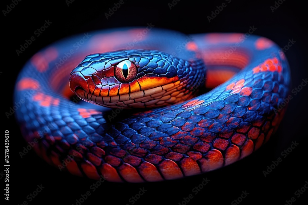 Fototapeta premium Vibrant snake coiled