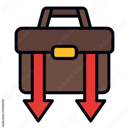 Career Setback Icon. Job failure symbol. Professional obstacles and employment issues - stock vector. Filled Line Icon
