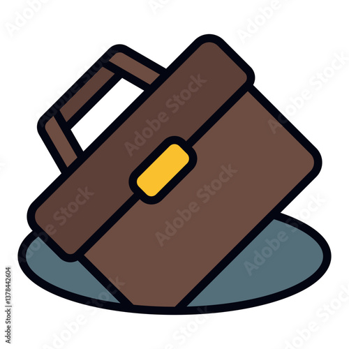 Job Displacement Icon. Employment loss symbol. Economic crisis and workforce downsizing - stock vector. Filled Line Icon