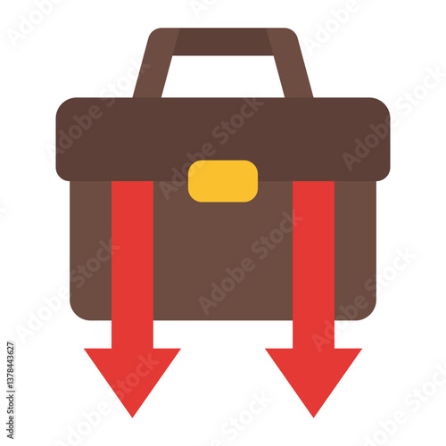 Career Setback Icon. Job failure symbol. Professional obstacles and employment issues - stock vector. Flat Icon