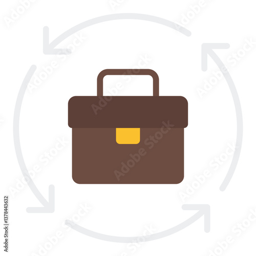 Career Transition Icon. Employment shift symbol. Professional change and job search - stock vector. Flat Icon
