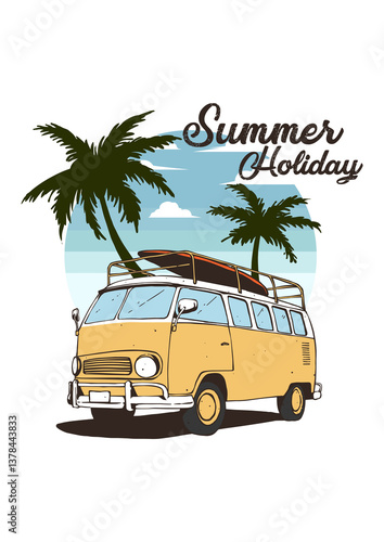 retro car on the beach