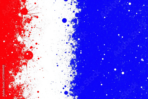 red white and blue watercolor painting on a white background
