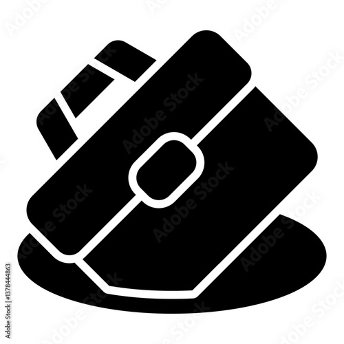 Job Displacement Icon. Employment loss symbol. Economic crisis and workforce downsizing - stock vector. Glyph Icon