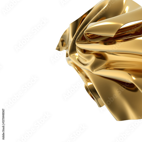 Shiny gold fabric drapes gr...