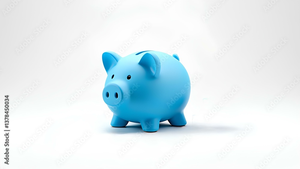 The background for the design is a light blue piggy bank on a pure white background with a place for text, symbolizing savings, finances and budget. The background for the design is a light blue piggy bank on a pure white background with a place for text, symbolizing savings, finances and budget.
