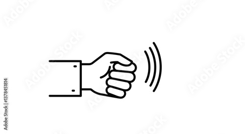 Hand making a fist in motion. Icon 