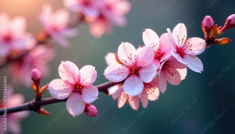 Delicate pink sakura blossoms, intricate branch pattern, background, flower, pink Delicate pink sakura blossoms, intricate branch pattern, background, flower, pink