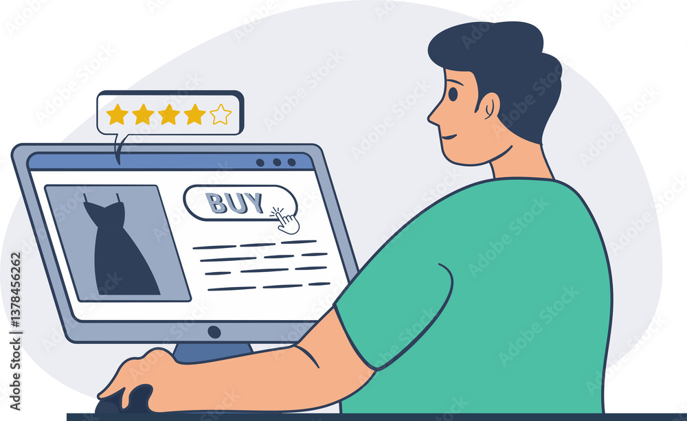 Man buys cloths on internet online shopping and home delivery with online payment Man buys cloths on internet online shopping and home delivery with online payment