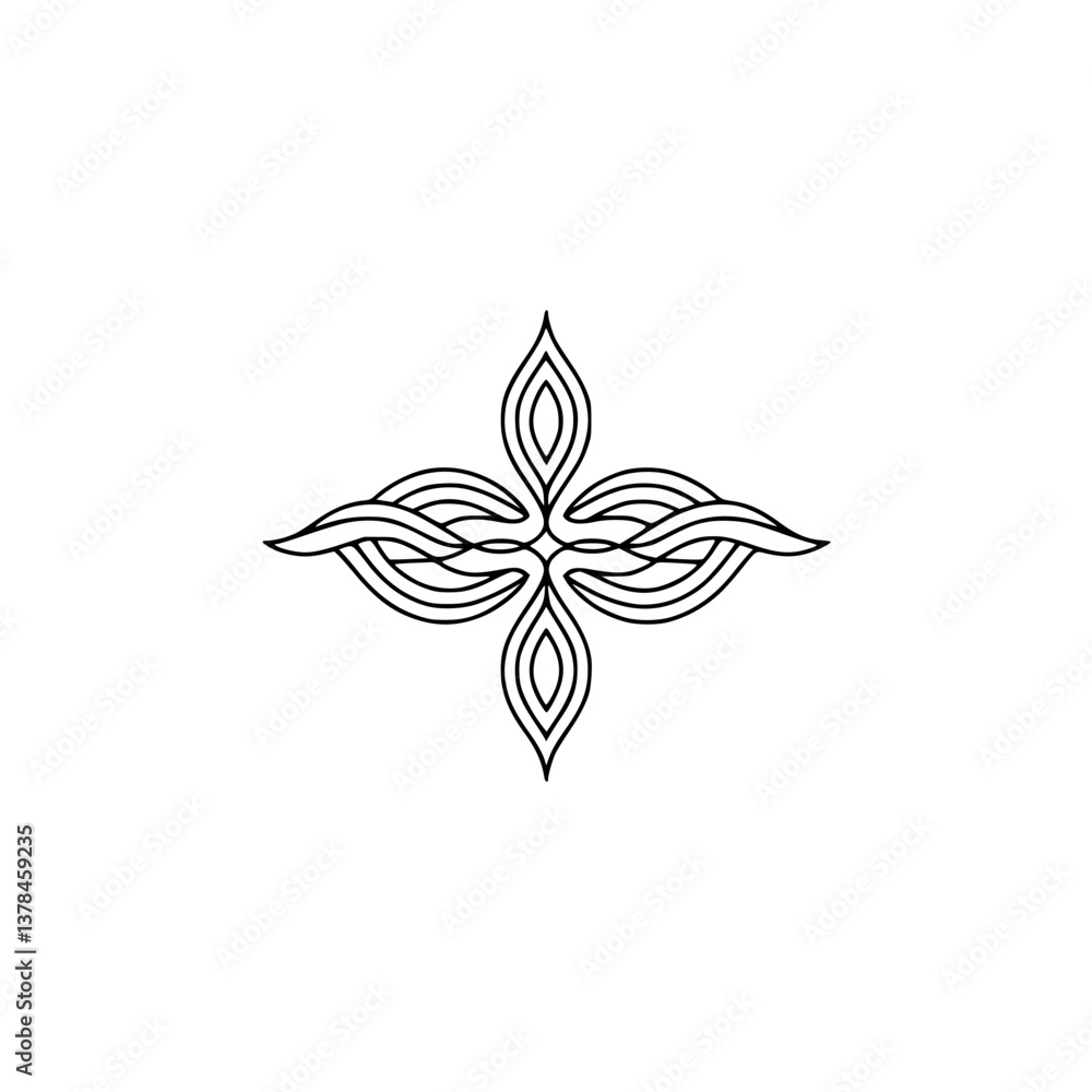 Minimalist Cross Design: Black Line Art on White Background Minimalist Cross Design: Black Line Art on White Background