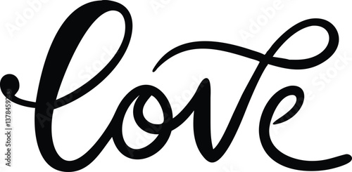 Love Typography, Artistic Lettering, Hand Drawn Script,