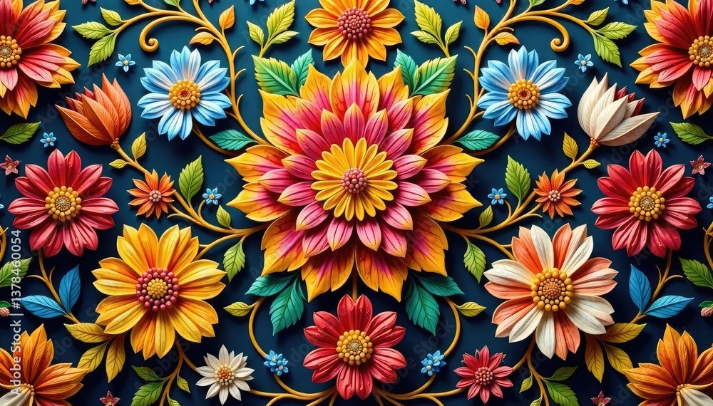 Intricate floral tapestry pattern, rich textures , fabric, yarn, home Intricate floral tapestry pattern, rich textures , fabric, yarn, home