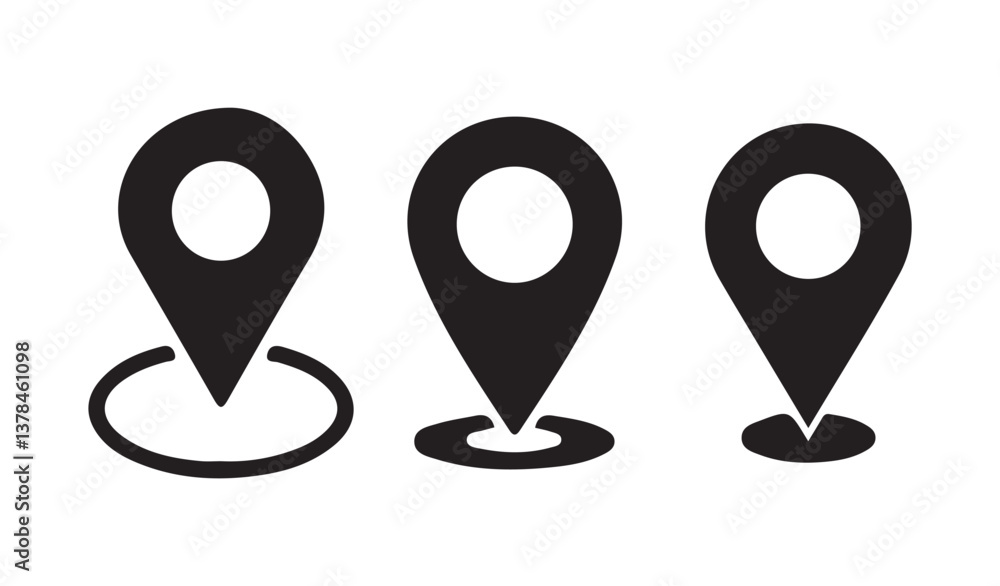Location pin icons. Modern map markers. Location mark icons. GPS location symbol. Vector Illustration Eps 10 Location pin icons. Modern map markers. Location mark icons. GPS location symbol. Vector Illustration Eps 10
