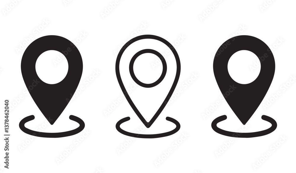 Location icon. Map marker pointer icon set. Vector Illustration Eps 10 Location icon. Map marker pointer icon set. Vector Illustration Eps 10