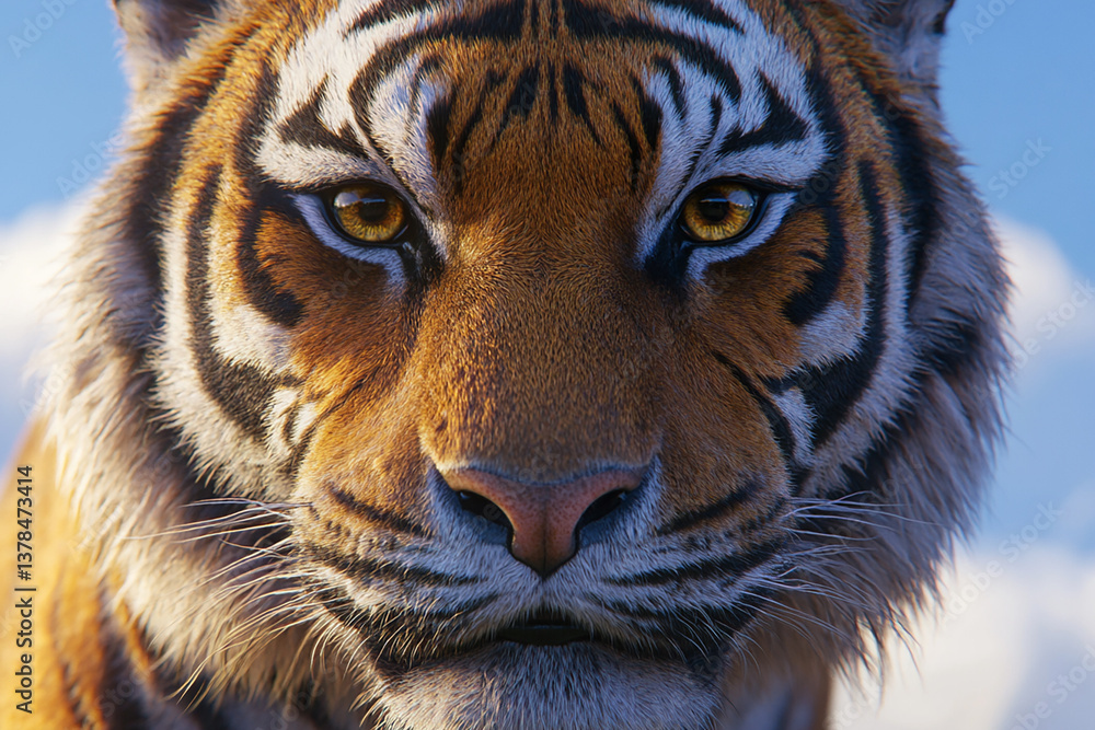 Obraz premium Tiger close-up, fierce tiger,