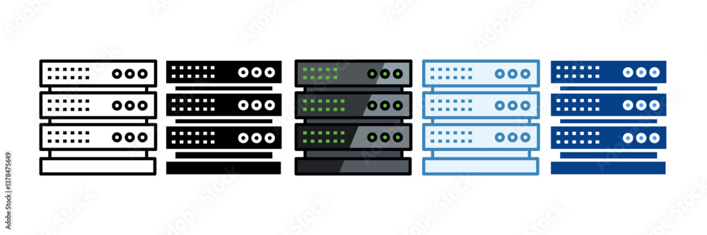 Server Rack Icon Set Multiple Style Collection Server Rack Icon Set Multiple Style Collection