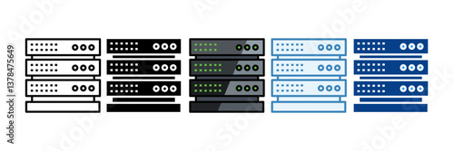 Server Rack  Icon Set Multiple Style Collection