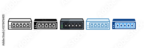 Network Switch  Icon Set Multiple Style Collection