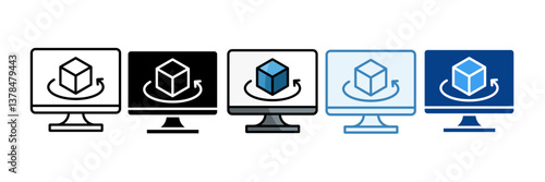 Virtual Machine  Icon Set Multiple Style Collection