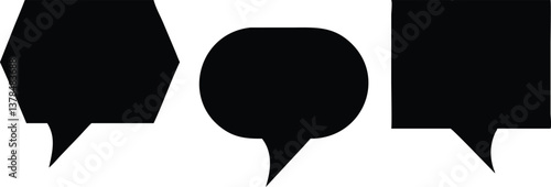 Chat Bubbles Different Shapes Design on Transparent Background