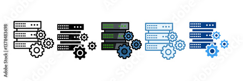 Data Center Automation  Icon Set Multiple Style Collection